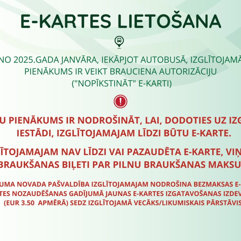 E-kartes lietošana