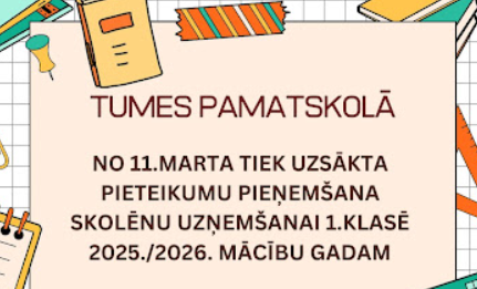 Uzņemšana 1.klasē - afišas augša