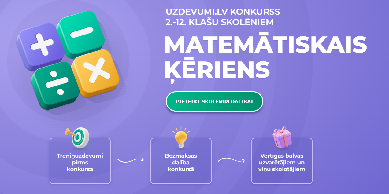 Matemātiskais ķēriens - konkurss uzdevumi.lv
