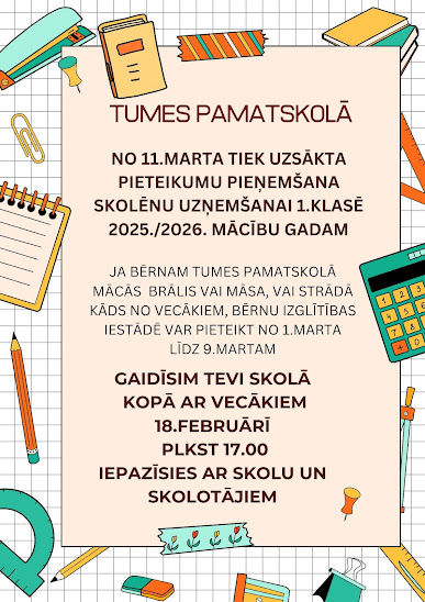 Uzņemšana 1. klasē - plakāts 2025