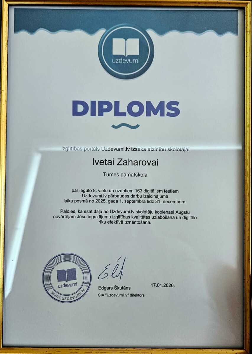 uzdevumi.lv diploms